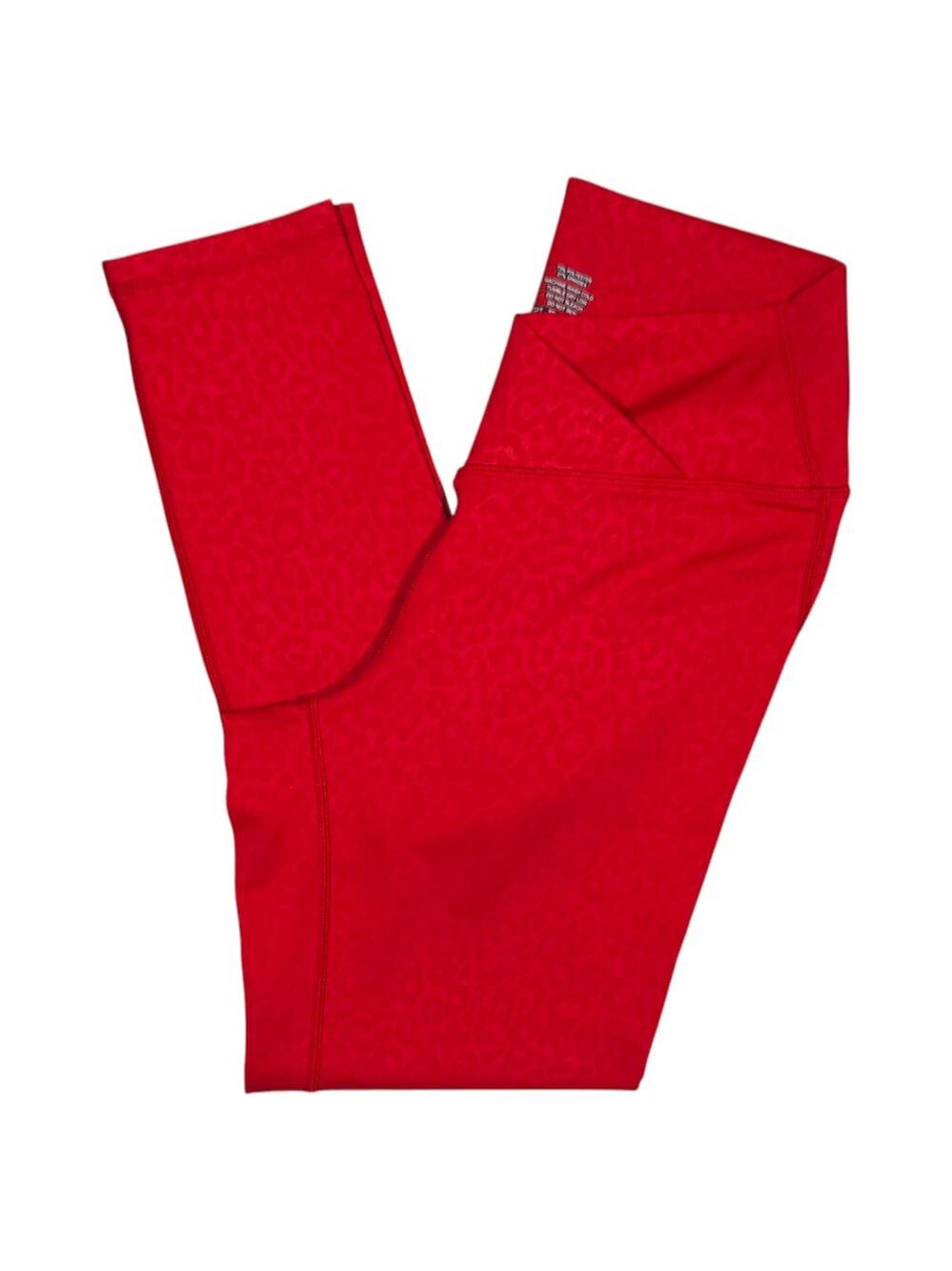 Zyia Active Red Leopard Print Scrunch Butt Leggings Size 8-10 High Waist Stretch